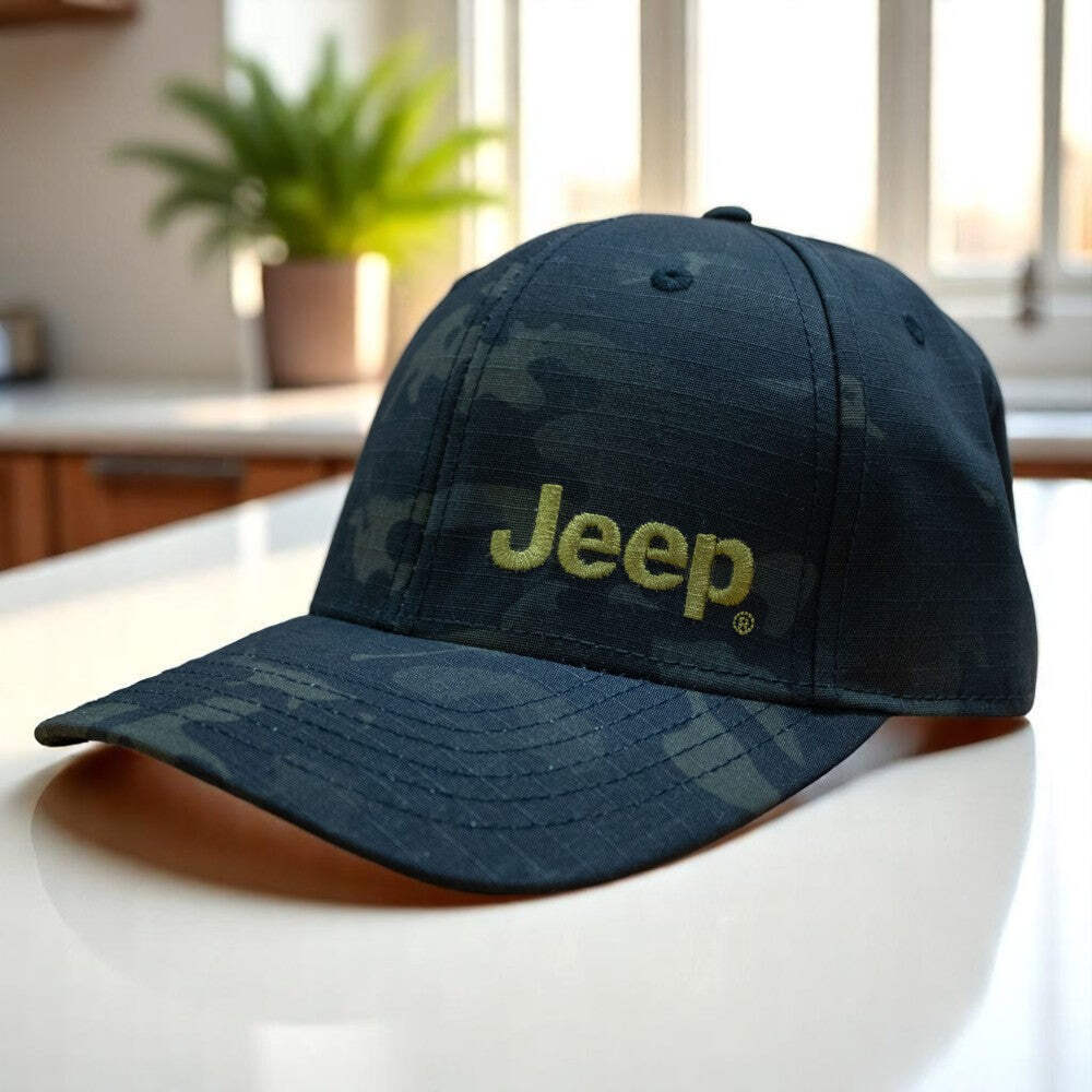 Hat - Jeep Text LP - Black Camo/Green