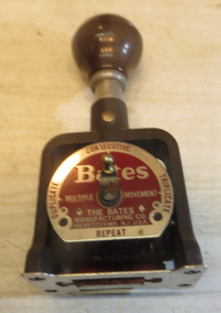 Vintage Bates Multiple Movement Numbering Machine Stamp 6 Wheels Style E