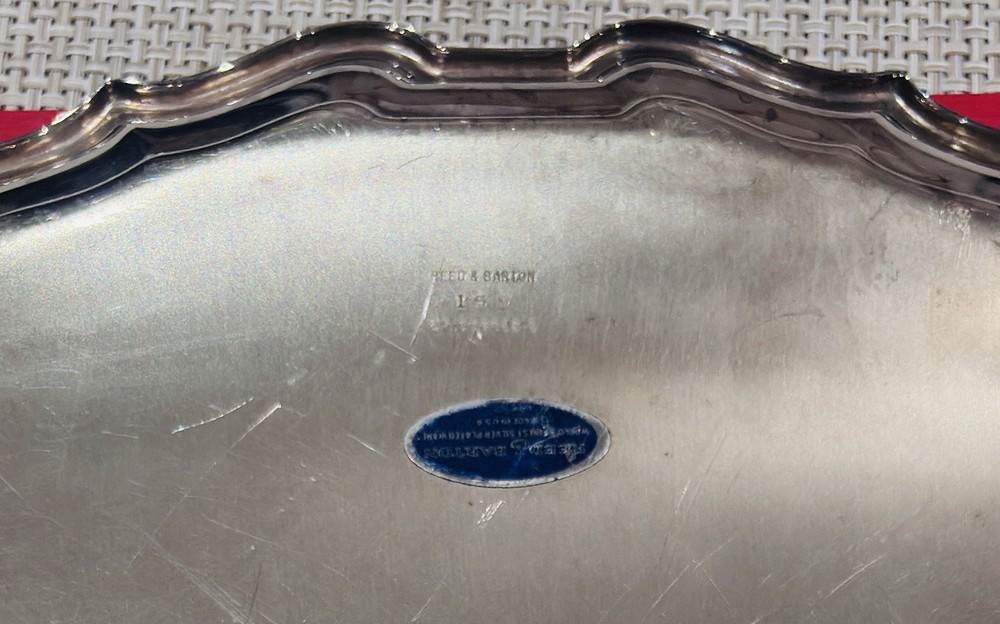 Reed & Barton Silverplate Chippendale Tray Engraved St. Patrick 14”