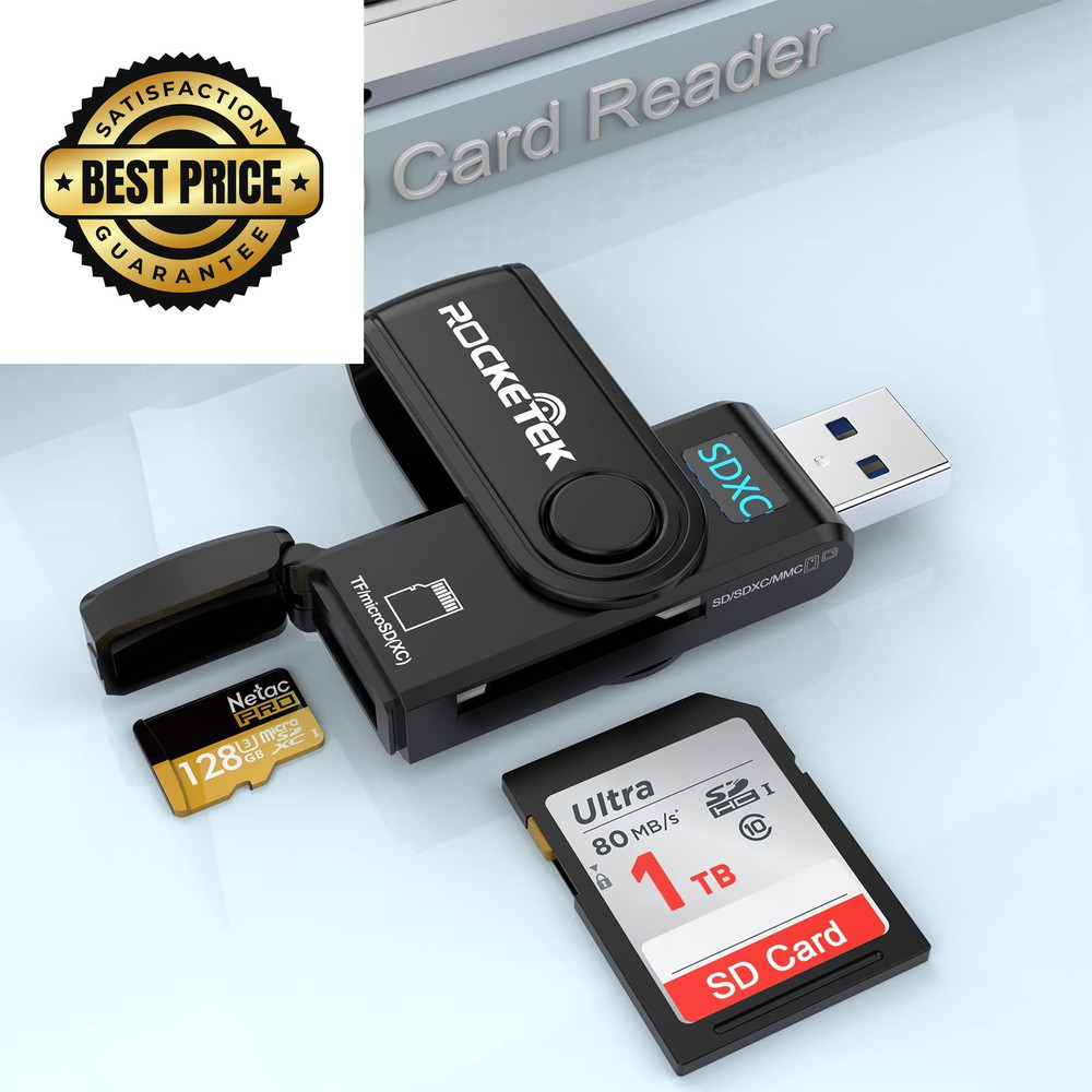 USB 3.0 SD Card Reader, Rocketek 2 Slots Memory Reader card reader