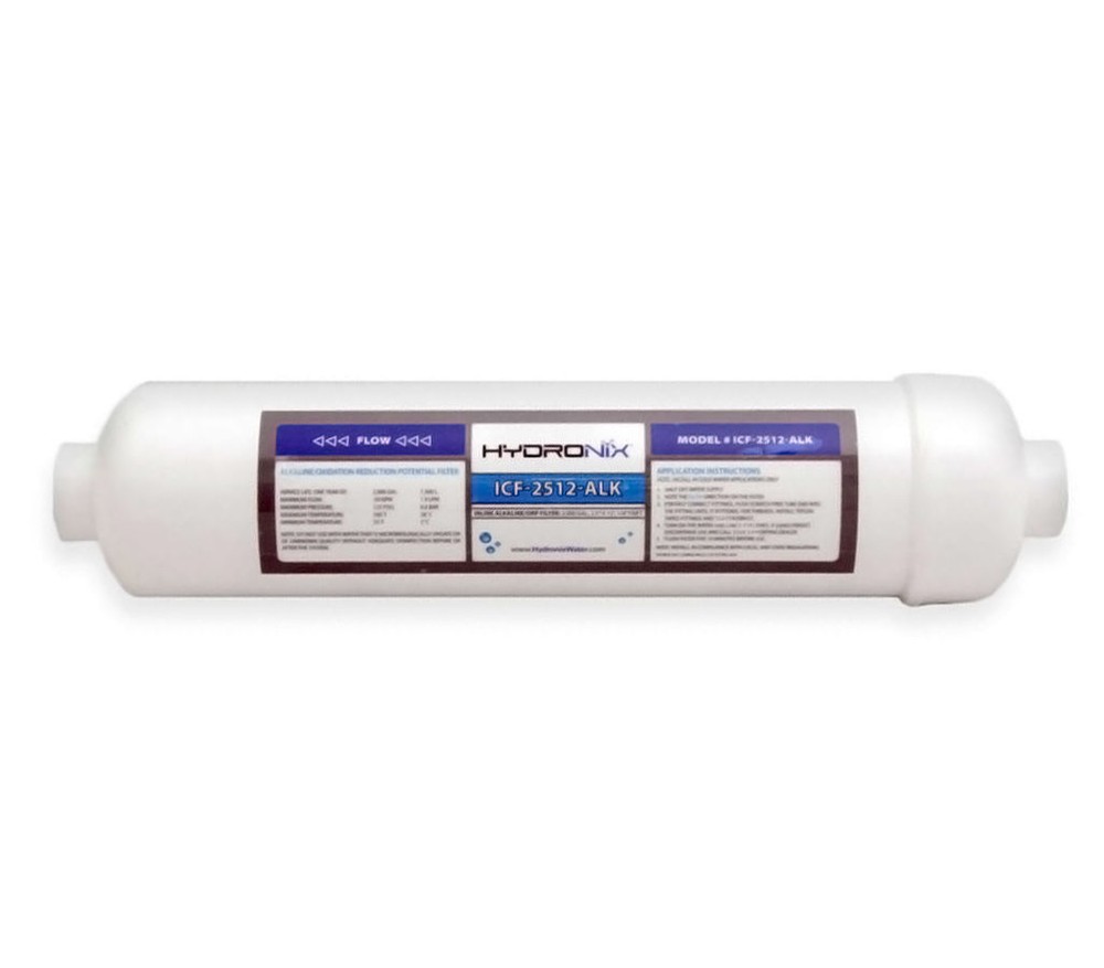 Alkaline Remineralization pH Inline Water Filter Fits Any RO, 1/4" NPT Ports