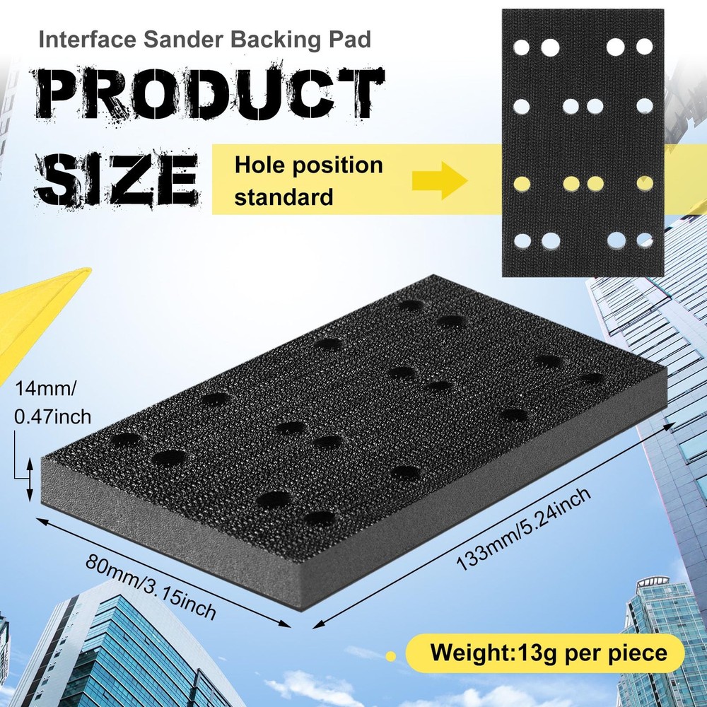 Dimsile 2 Pcs Soft Black Foam Sanding Pads Interface Sander Backing Pad