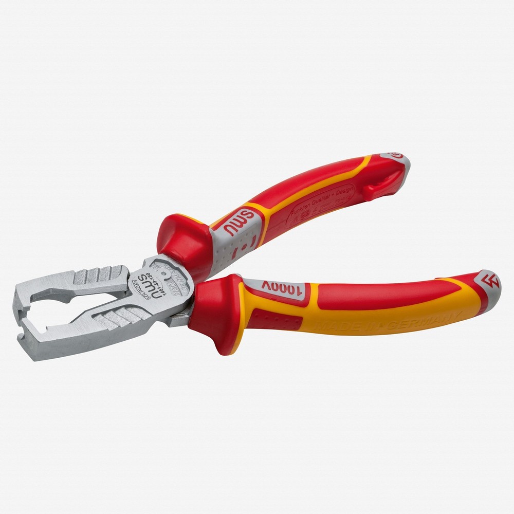 NWS 7" Multifunctional Wire Stripping Pliers MultiCutter VDE - Matte Chromium -