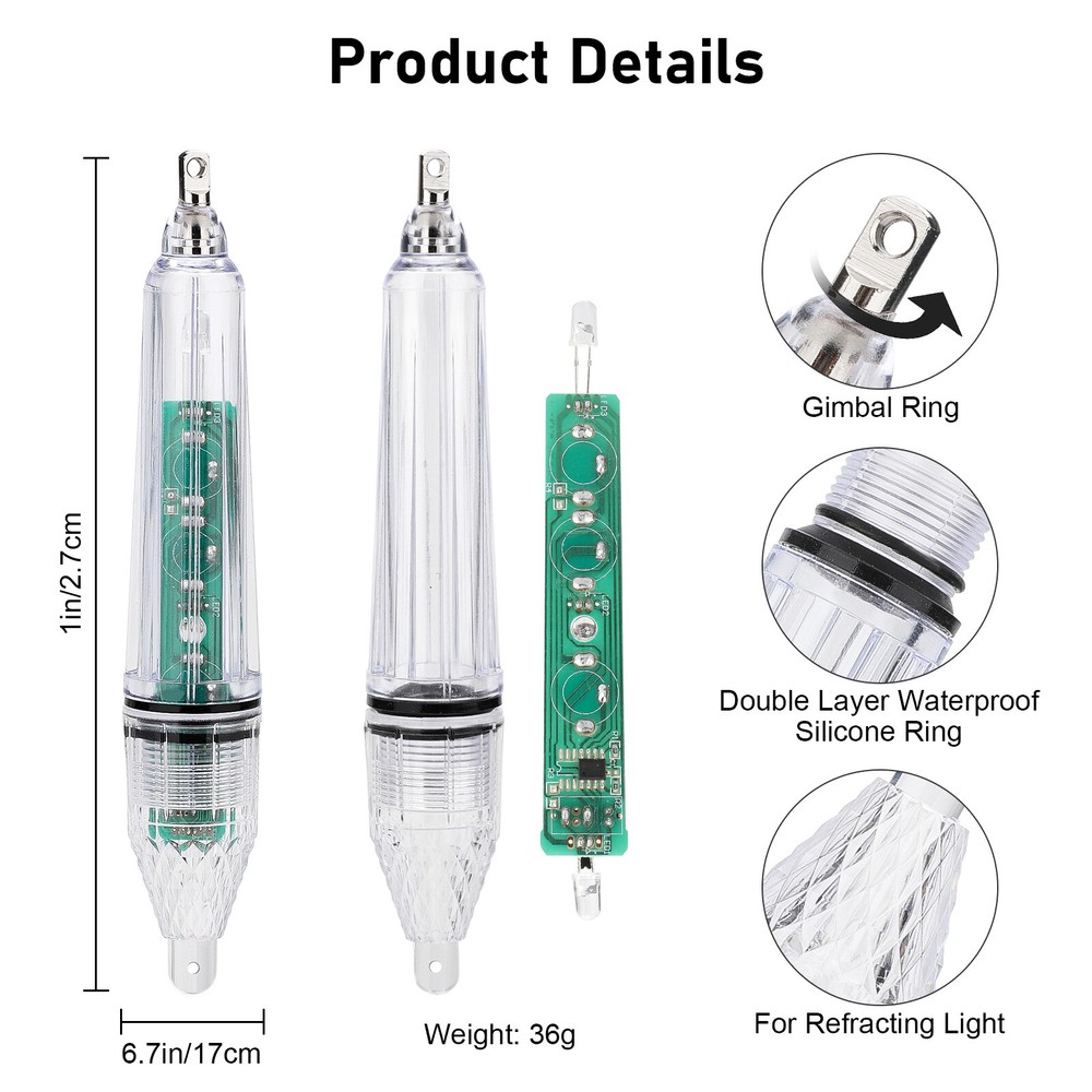LED Fishing Light Underwater Deep Drop Boat Flash Light Attracting Lures Squids