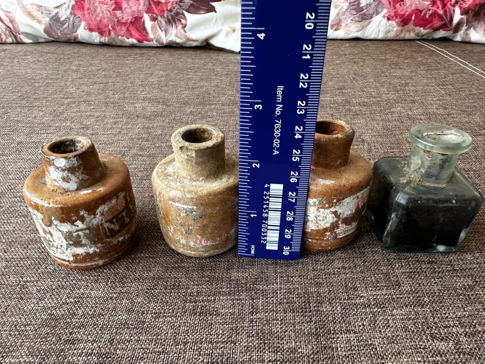 WWI Ceramic ink jars 4 pieces