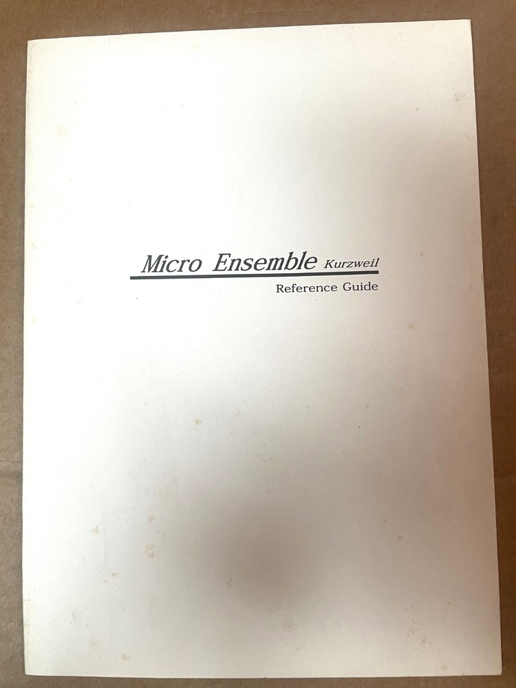 Kurzweil Micro Ensemble Reference Guide