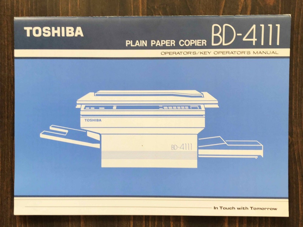Toshiba - BD-4111 Plain Paper Copier Operator's Manual (1984)