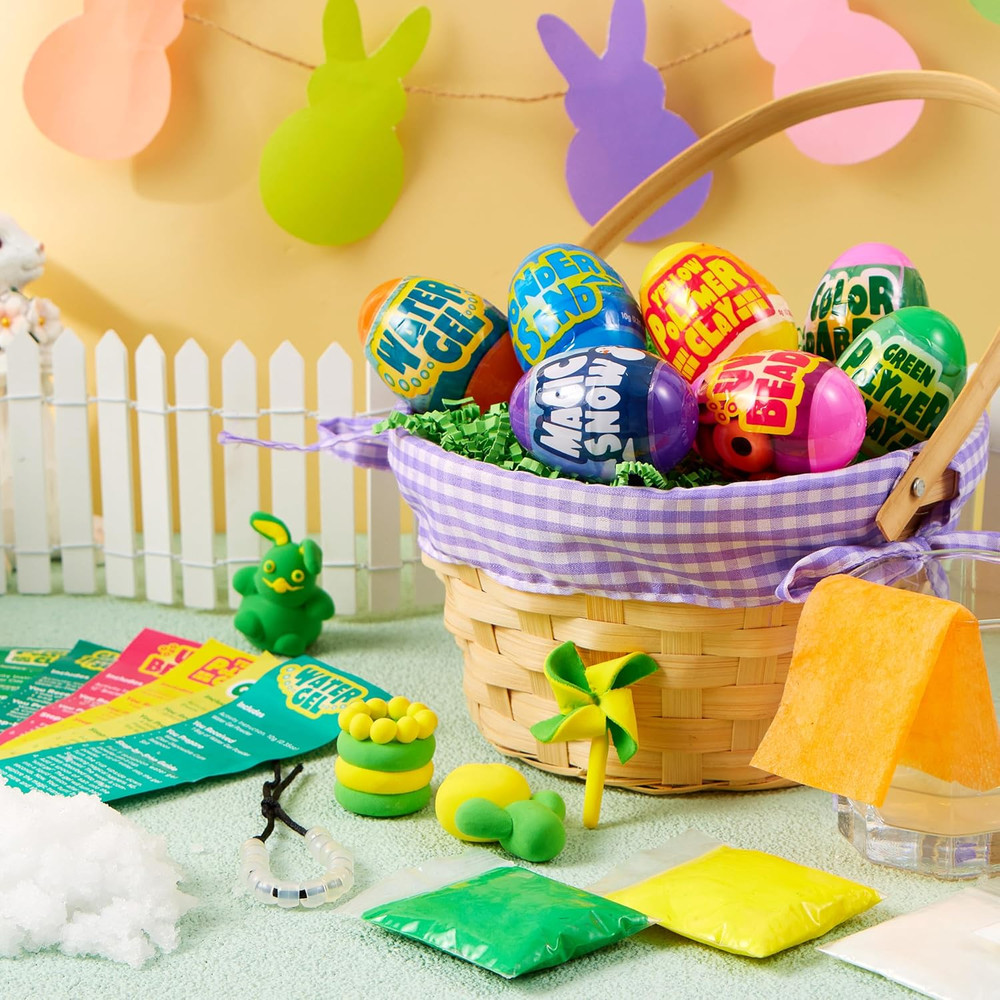8 Pcs Easter Science Experiment Eggs, Colorful Eggs Prefilled with Science Ac...