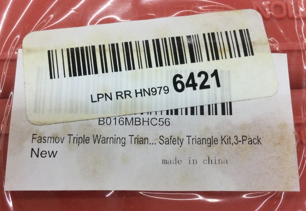 Fasmov Triple Warning Triangle Kit 3 Pack, NEW
