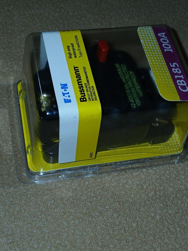 NEW Cooper Bussmann CB185 Surface Mount 100A Circuit Breaker