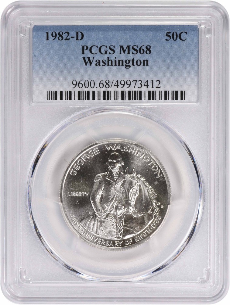 1982-D Washington Commemorative Half Dollar MS68 PCGS