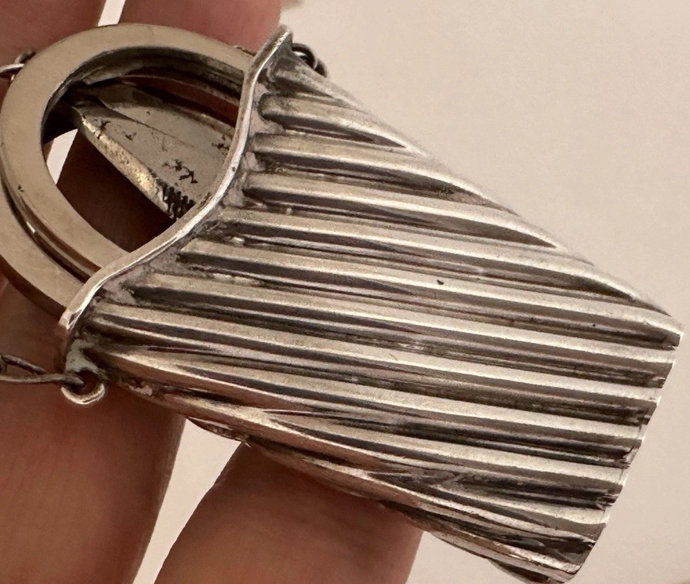 Victorian Solid Silver Chatelaine Folding Scissors Case And Scissors c.1889