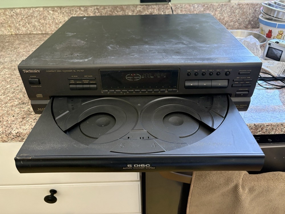 Technics SL-PD787 5 Disc Compact Disc Changer Rotary Changer System- WORKS!