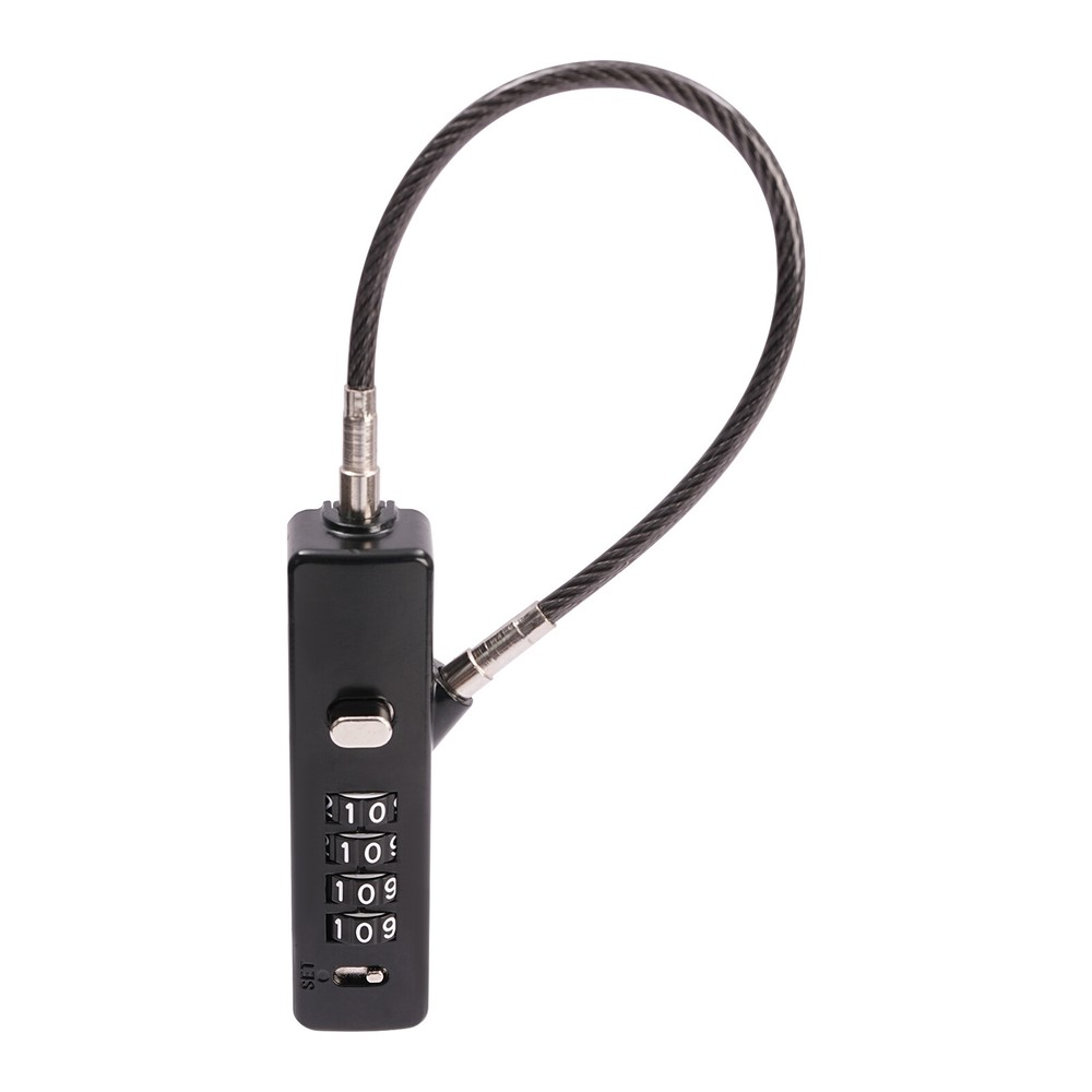 Steel Cable Combination Lock with 4-Digit Code and 3 Lengths of Cables