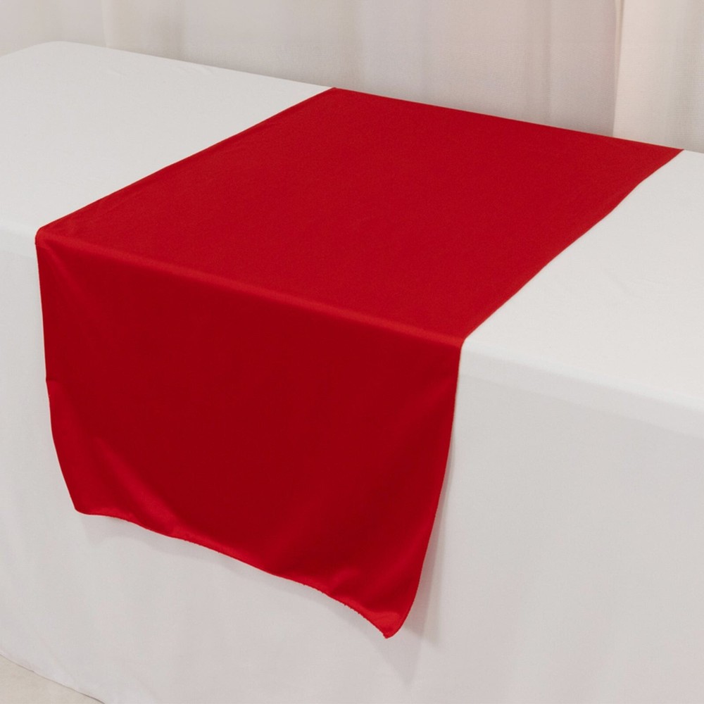 24" x 72" RED Premium Scuba Polyester Wide Table Runner Wedding Party Tabletop