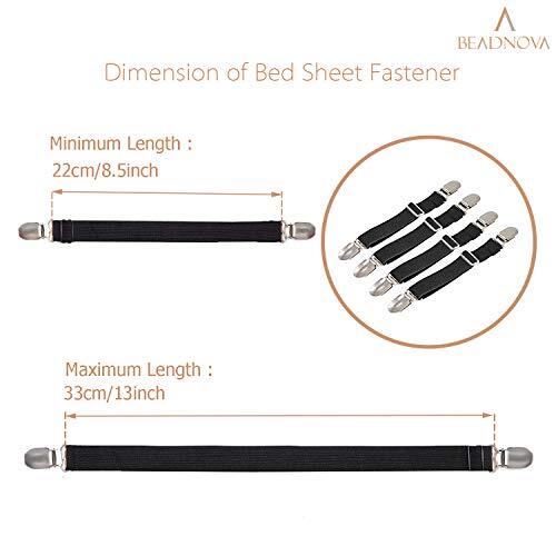 Bed Sheet Straps 4 Pcs Bed Sheet Holders Fitted Sheet Clips Adjustable Sheet