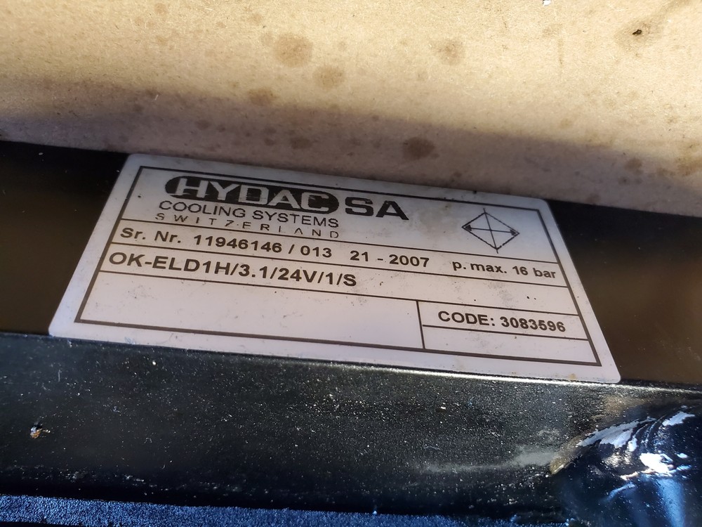 Hydac SA OK-ELD1H Cooling System Fan 3.1/24V/1/S P Max 16 Bar Code 3083596