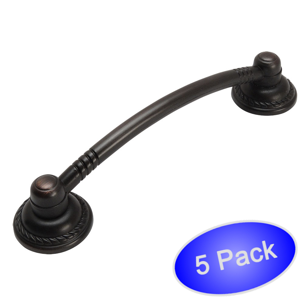 *5 Pack* Cosmas Cabinet Hardware Oil Rubbed Bronze Handle Pulls #4689ORB