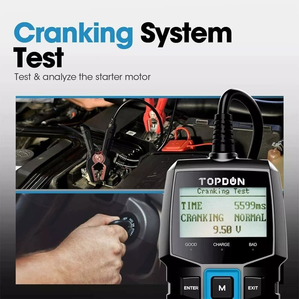 TOPDON BT100 & BTMobile PROS 12V Car Battery Tester Bluetooth Load Analyzer Tool