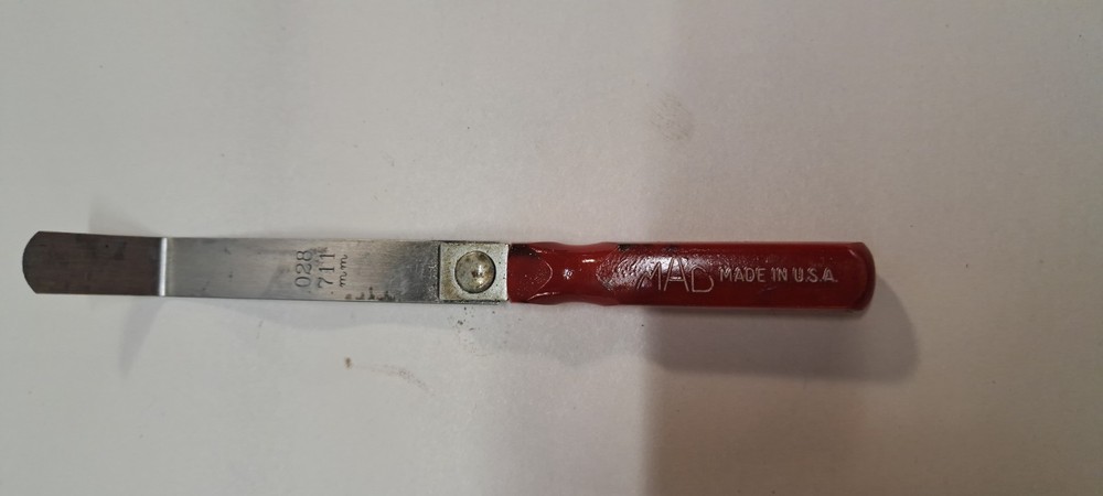 mac tools feeler guage red handle 028, .711mm