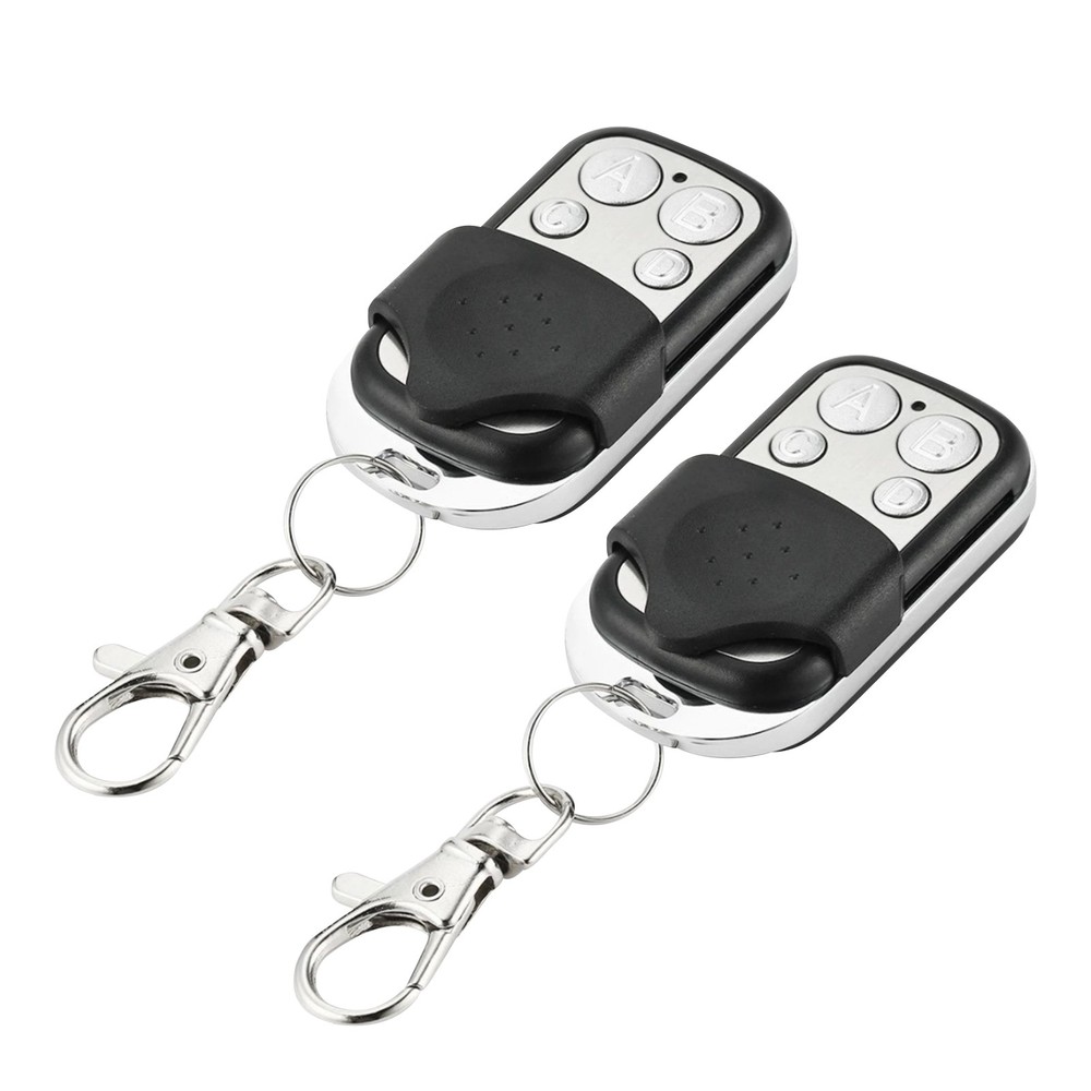 2Pcs Universal Fixed Code 4 Button Gate Garage Opener Remote Control 433 MHz