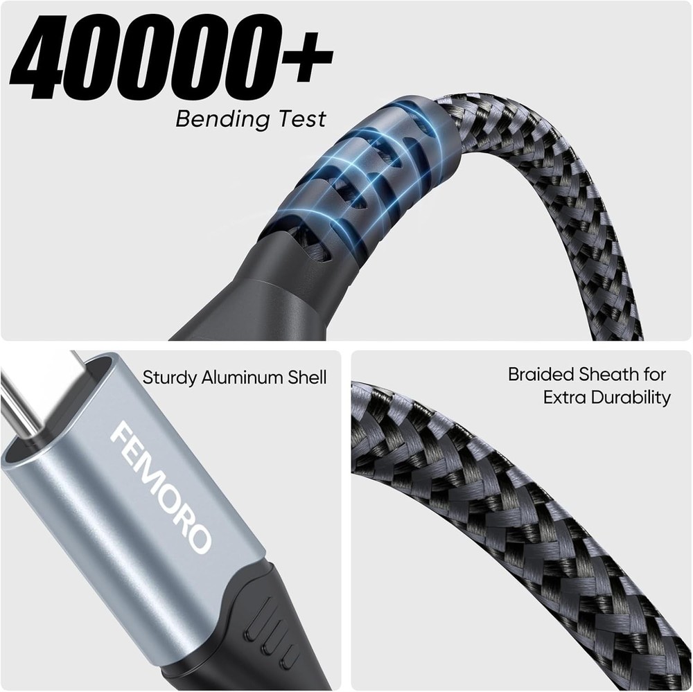 USB C to Micro USB Cable 6 Inch Short, 480Mbps Data Transfer & 12W Charging USB-