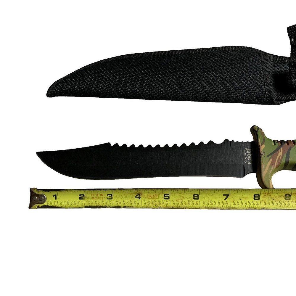 Tactical Fixed Blade Knife with Camouflage Handle and Sheath NEW