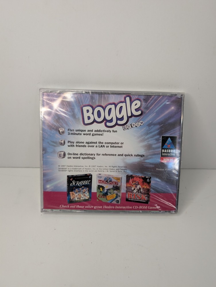 Hasbro Interactive Boggle Word Search Games for Windows 95, CD Rom Sealed