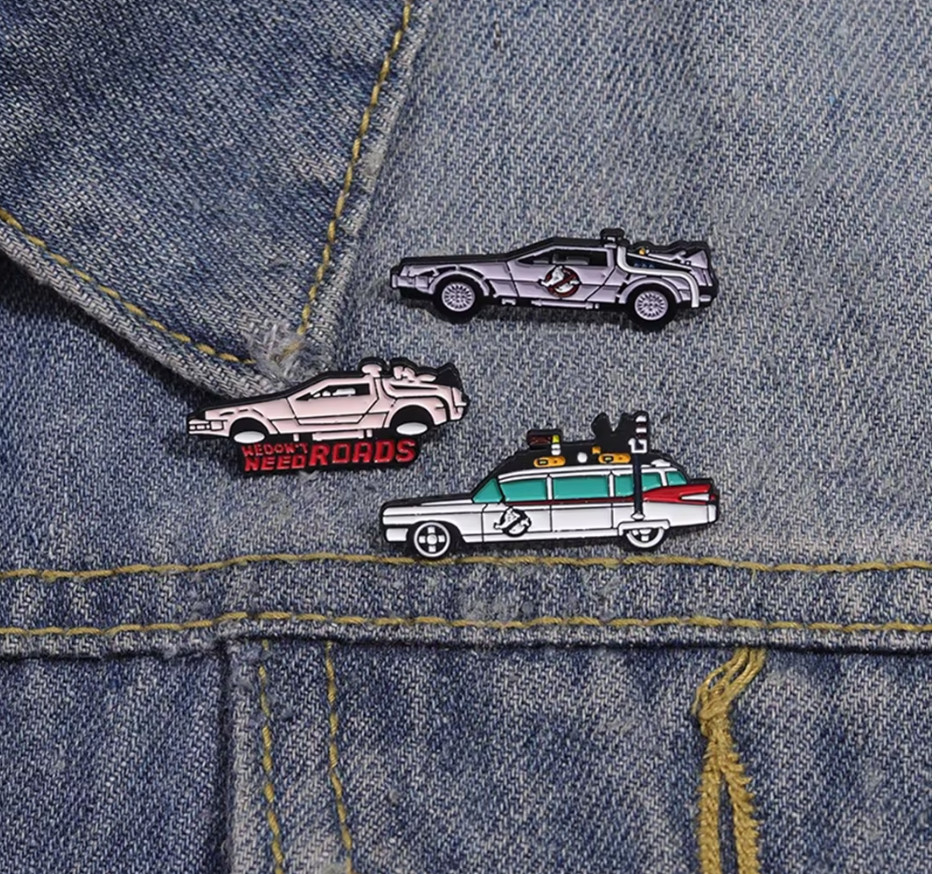 (3) Ghostbusters ecto-1 Lapel Enamel Pins