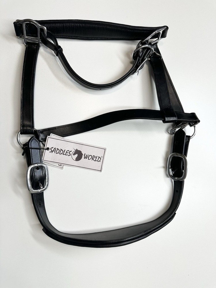 Saddlesworld Leather Full Horse Plain Halter Black