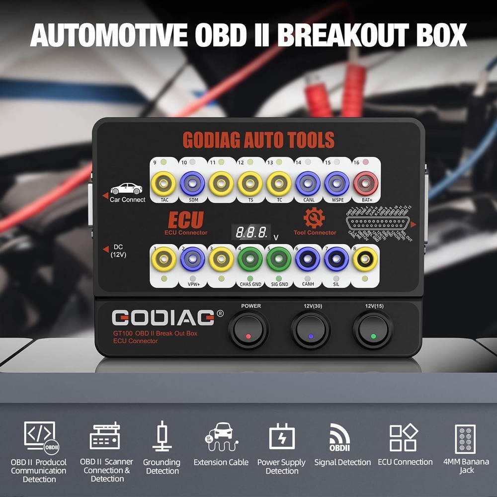 GODIAG GT100 OBD2 Breakout Box Protocol Detector CAN Test Box Break Out Tester