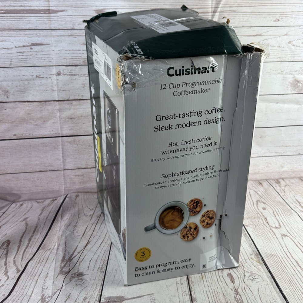 Cuisinart 12 Cup Coffee Maker Stainless Steel Black Programmable New Damaged