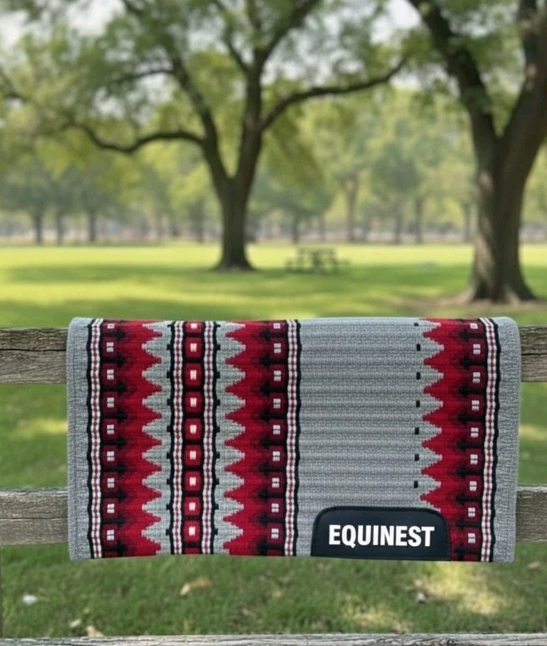 western show saddle pads Grey Red White 34×38