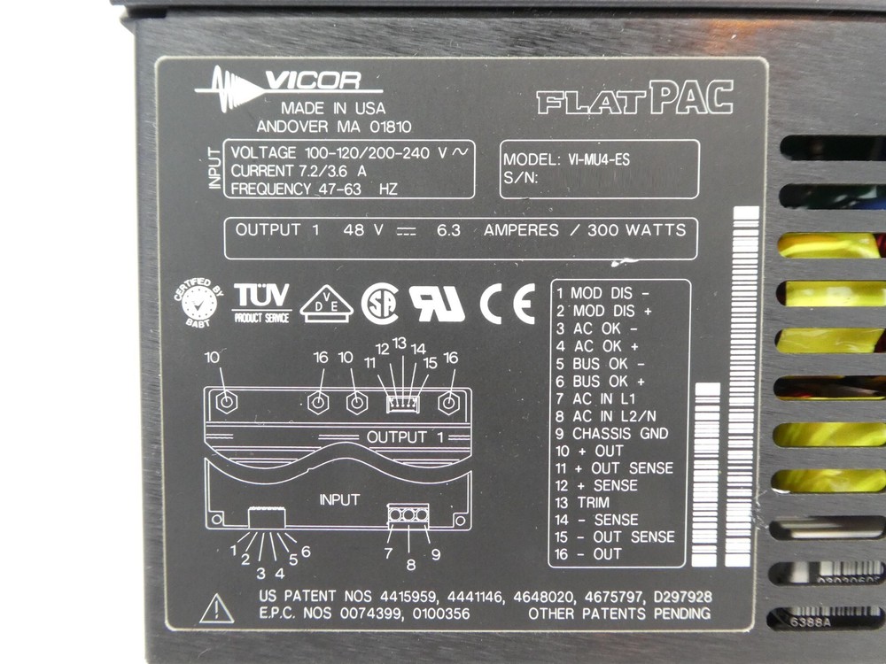 Vicor VI-MU4-ES AC/DC Converter FlatPAC Working Surplus