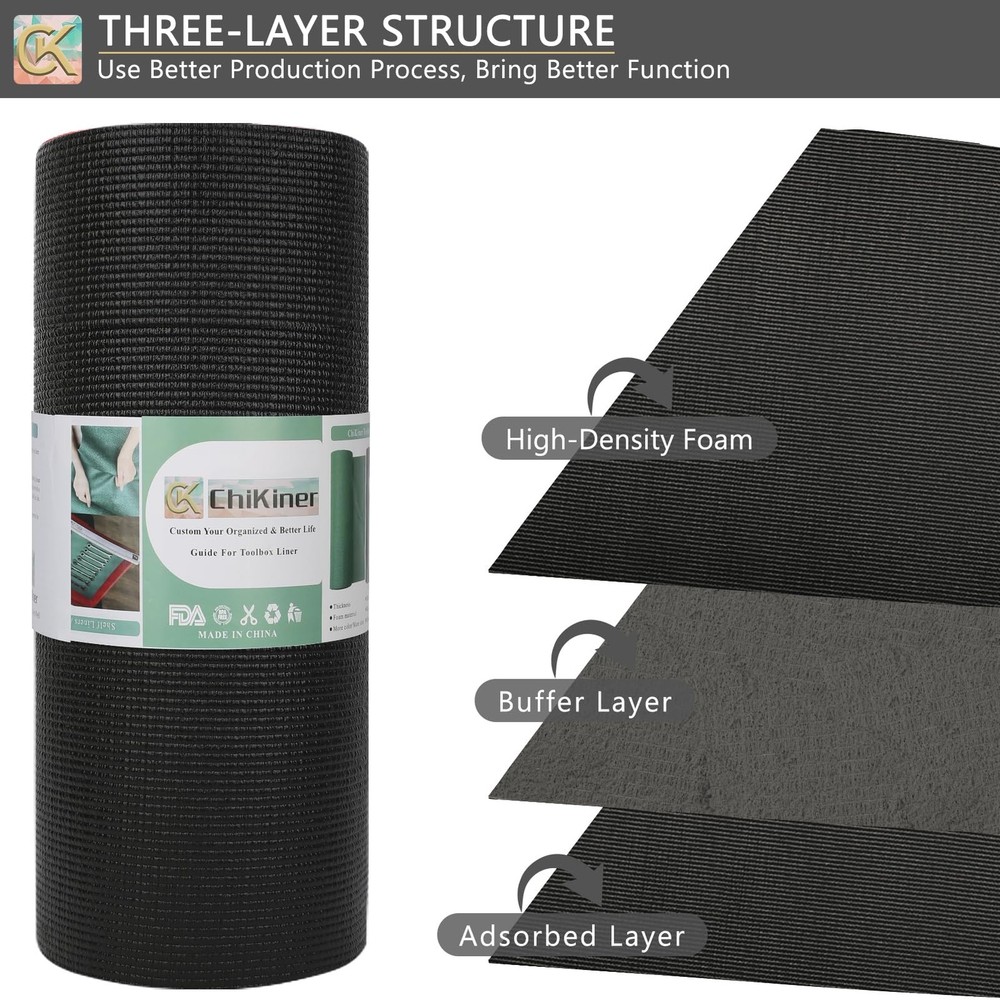 Foam Toolbox Liner Shelf Liner, Thickened Durable Pad Tool Box Mat for Protec...