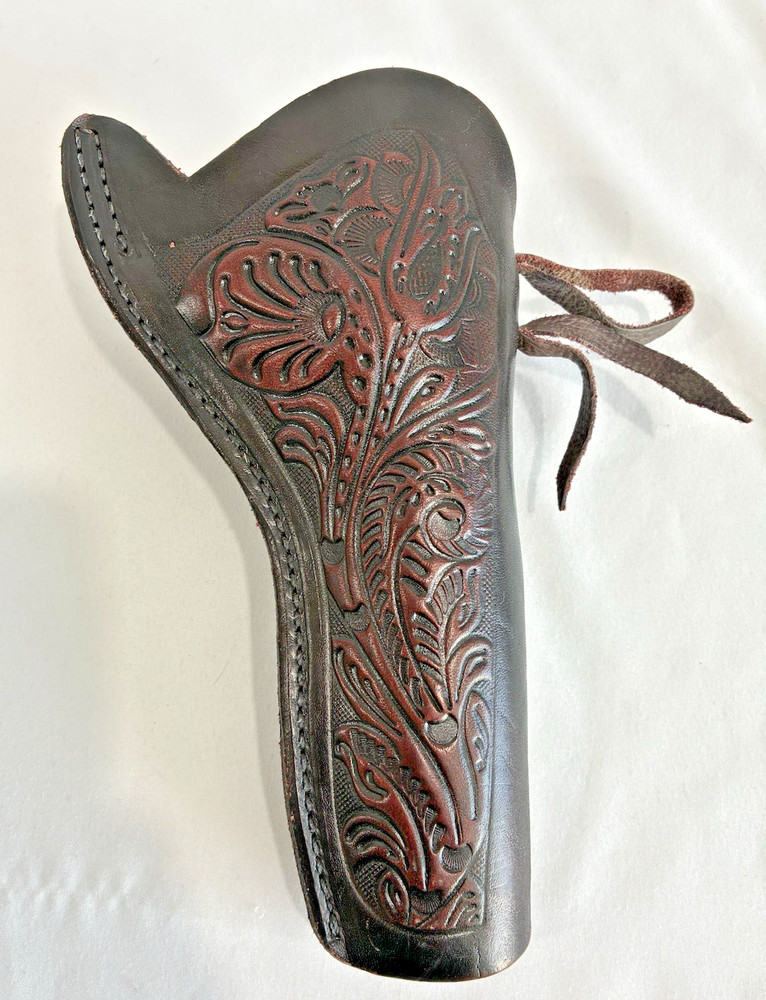 Tooled Leather Gun Holster Western Marked 152