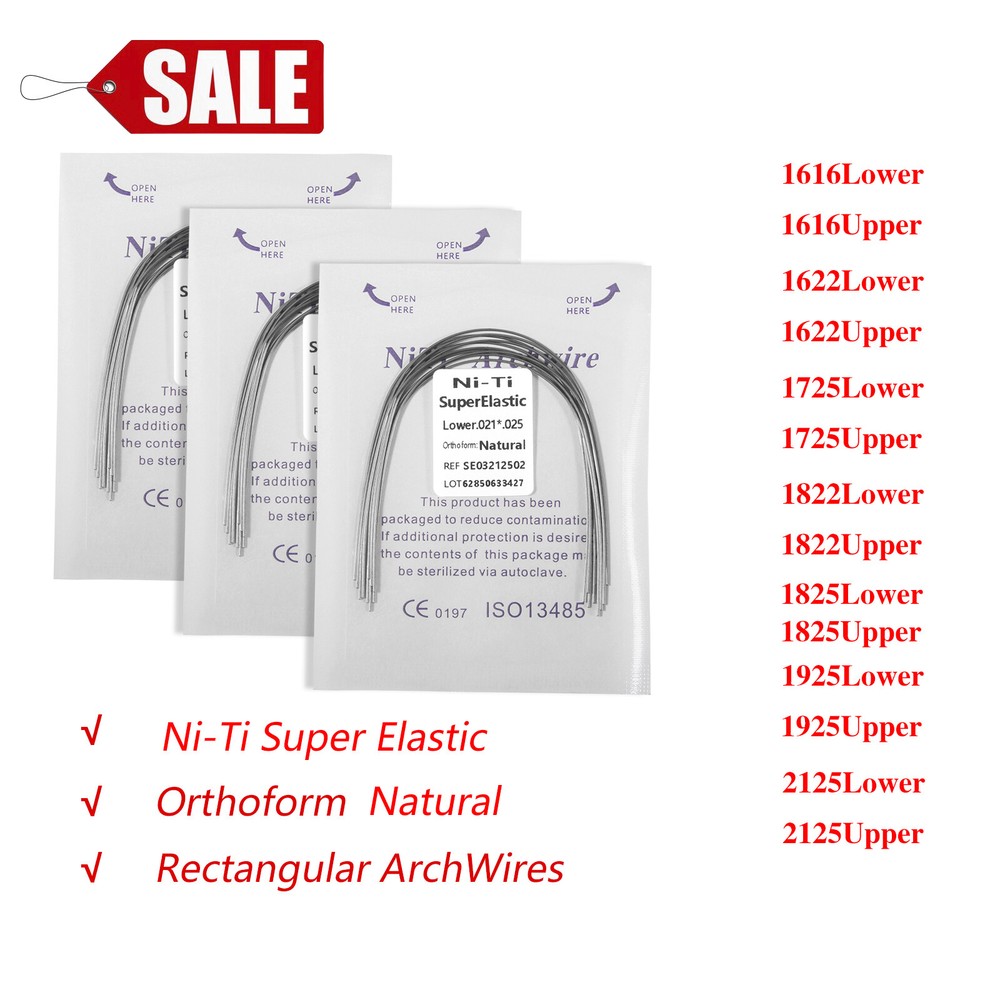 Dental Orthodontic Super Elastic NiTi Arch Wire Rectangular Natural Form ty