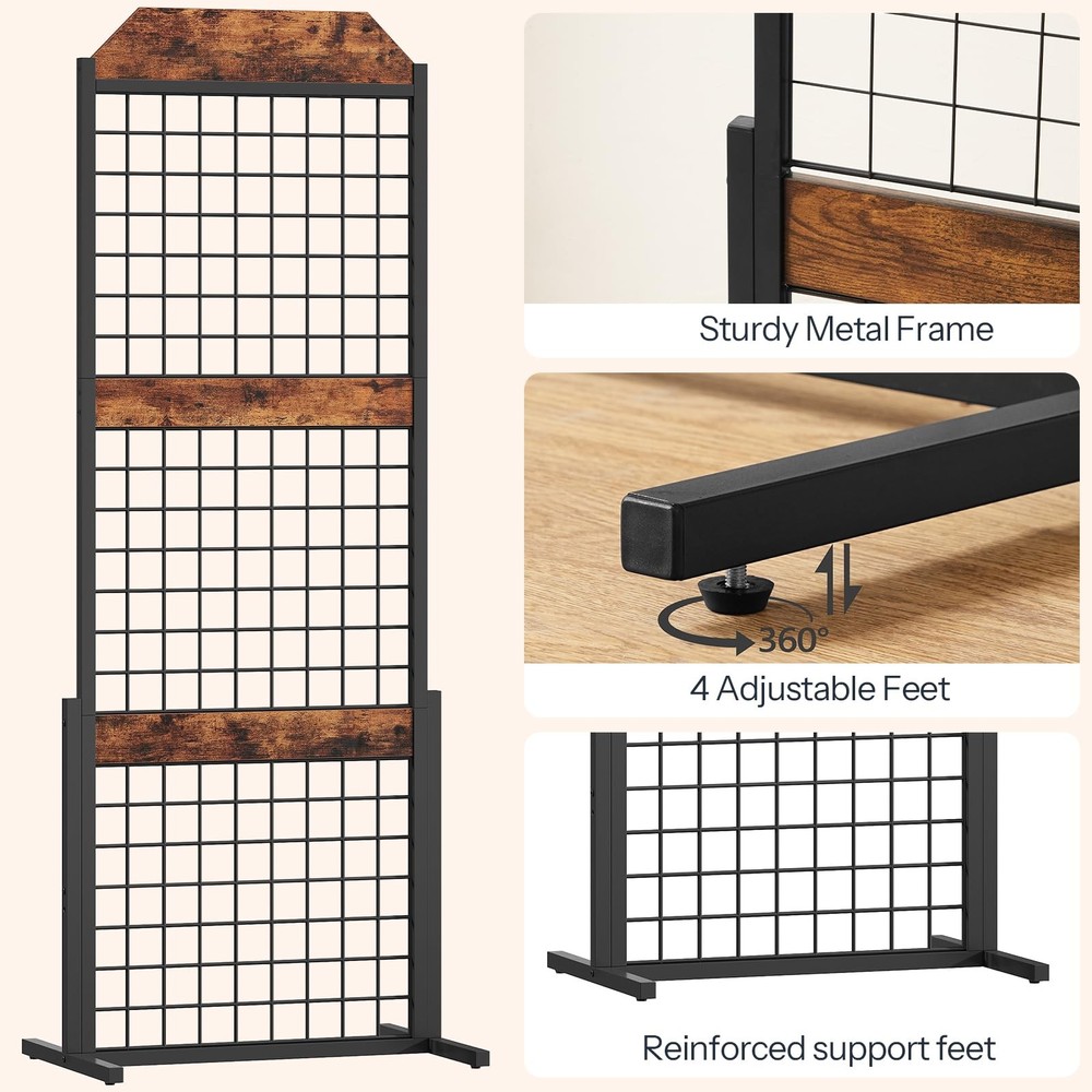 Grid Wall Panel 1.7' x 5.6' Ft Grid Display Rack, Gridwall Panel Display Stan...