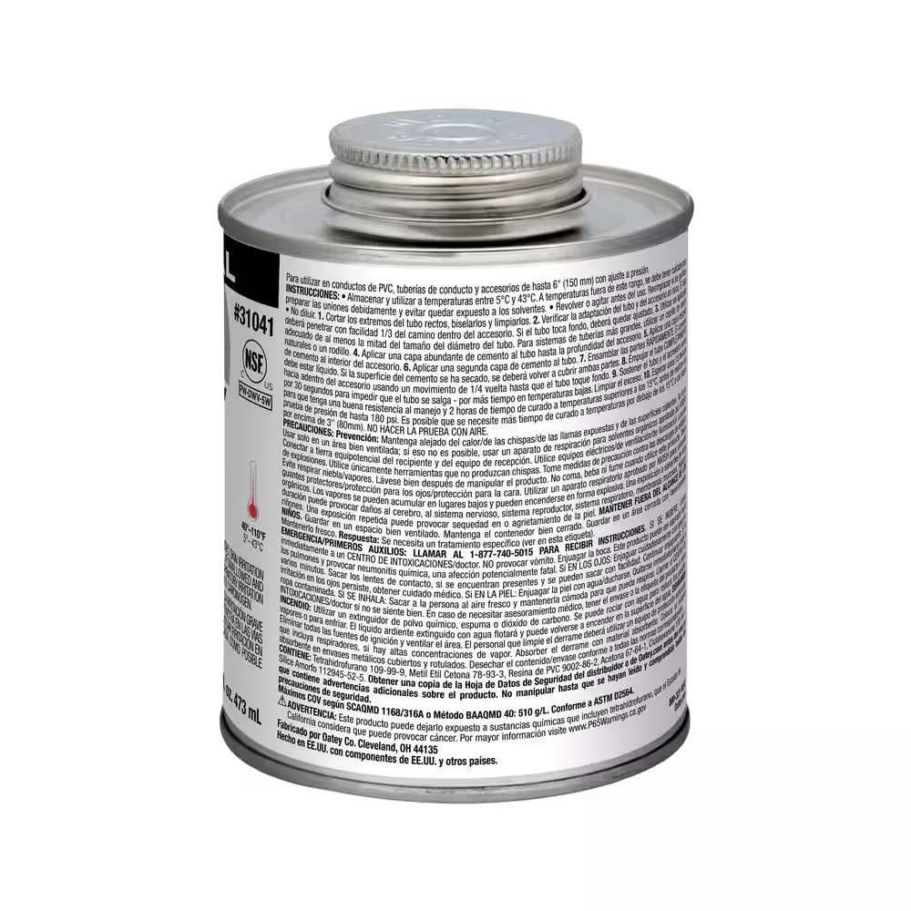 16 Oz. Medium Gray Electrical PVC Pipe Cement