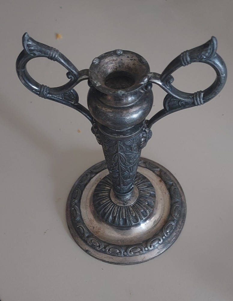 vintage silverplate candle holder nice design