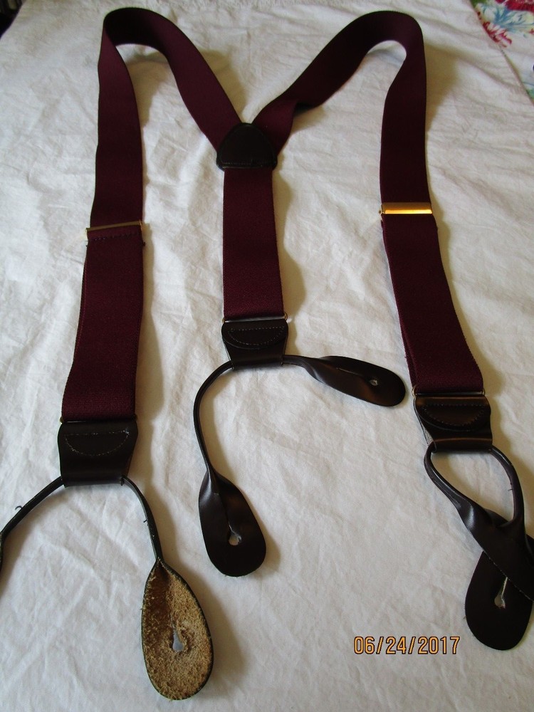 Maroon Braces Suspenders