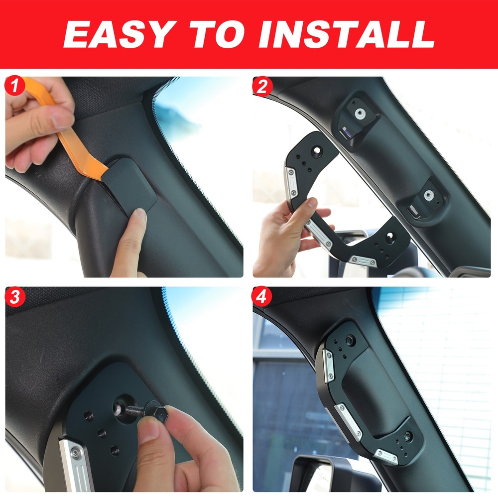 Black Pull Grab Handle A Pillar Windshield Trade For Land Cruiser LC250 2024+
