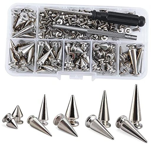 70 Sets Mixed Shape Spikes and Studs Assorted Sizes Tree Spikes Mixed 70Pcs