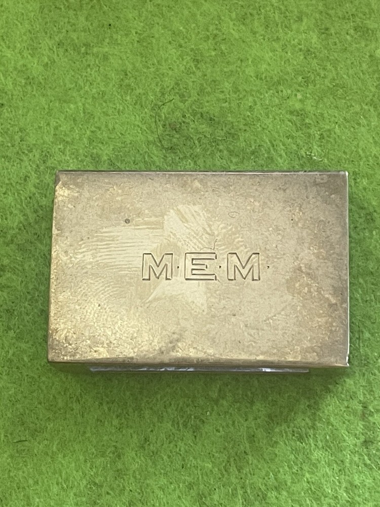 VINTAGE STERLING SILVER MATCH BOX CASE HOLDER MONOGRAMED BRITISH HALLMARKS