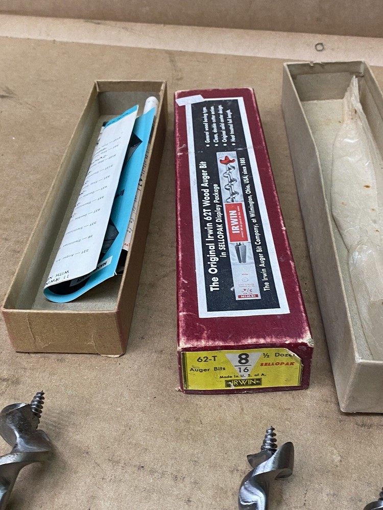 Assortment Of IRWIN WOOD AUGER BITS BRACE Bits NOS