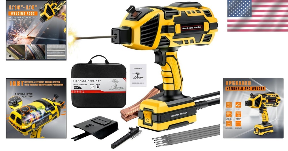 Portable 110V Handheld Welding Machine with IGBT Inverter & 5 Variable Settings