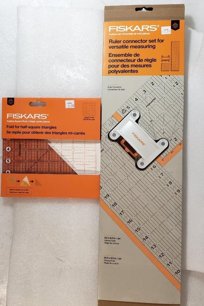 Fiskar Ruler Connector Set #132060 and Folding Square #187680