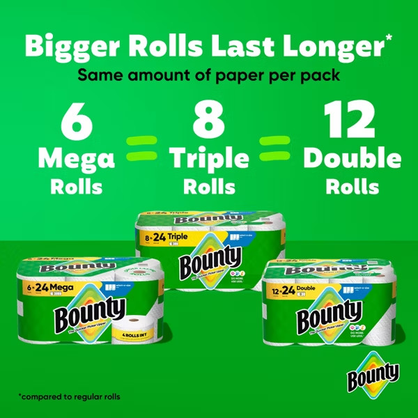 Bounty Select-A-Size Paper Towels - 6 Mega Rolls