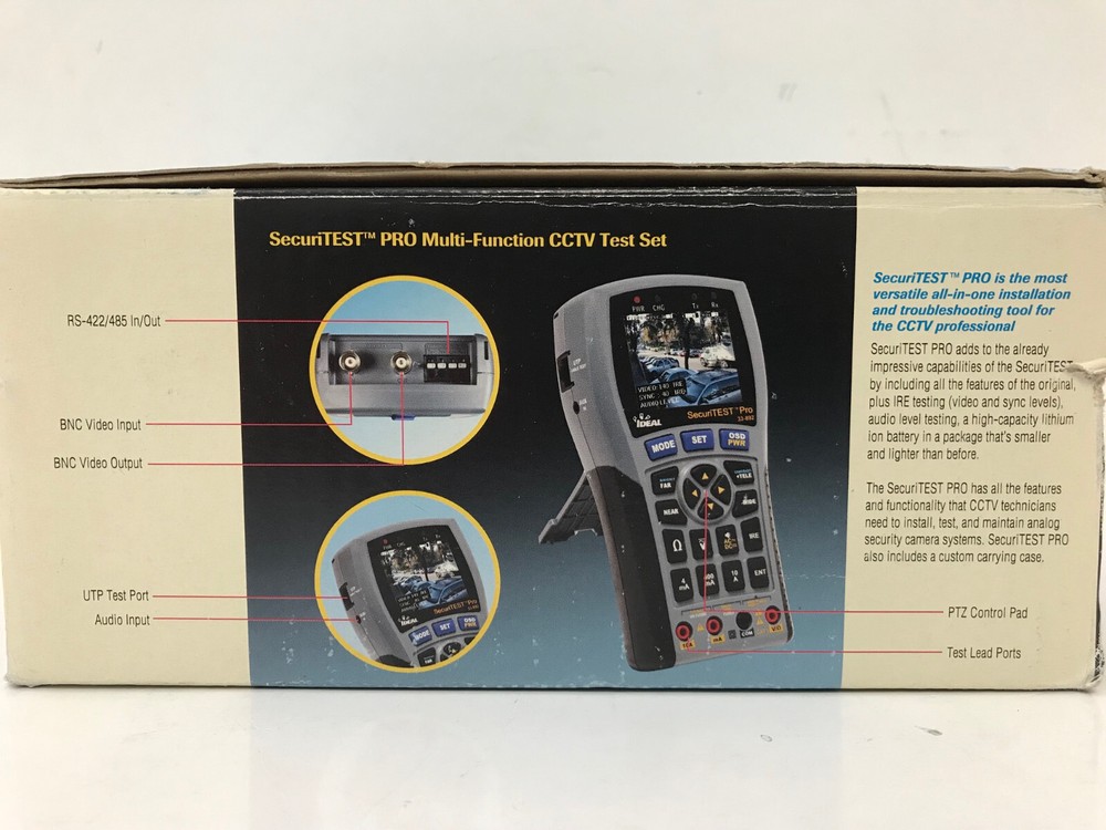 IDEAL NETWORKS 33-892 SECURITEST PRO MULTI-FUNCTION CCTV TEST SET