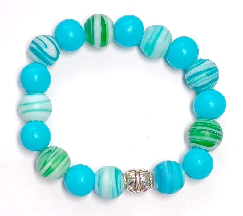 Minimalist Accent Beaded Bracelet Teal
